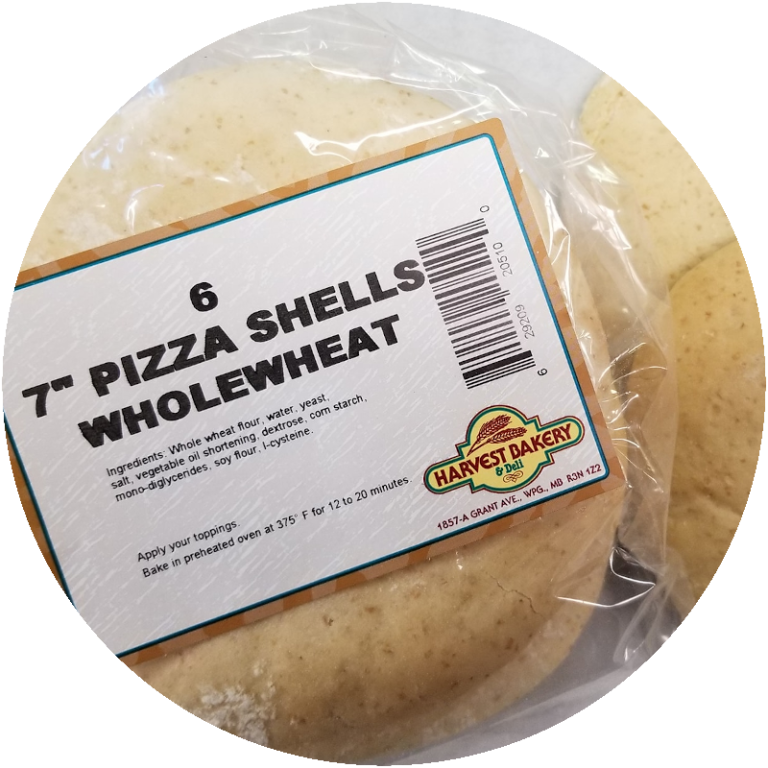 7 Inch Whole Wheat Pizza Shells • Harvest Bakery & Deli